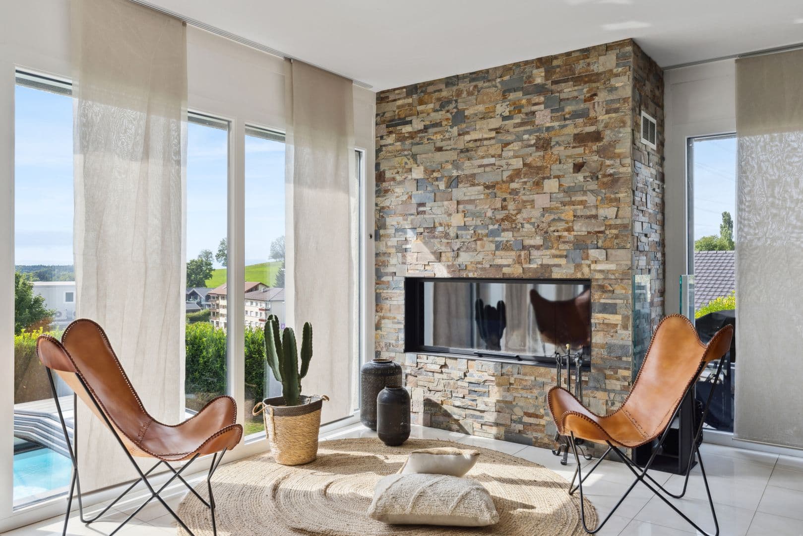 Espace cosy avec cheminée